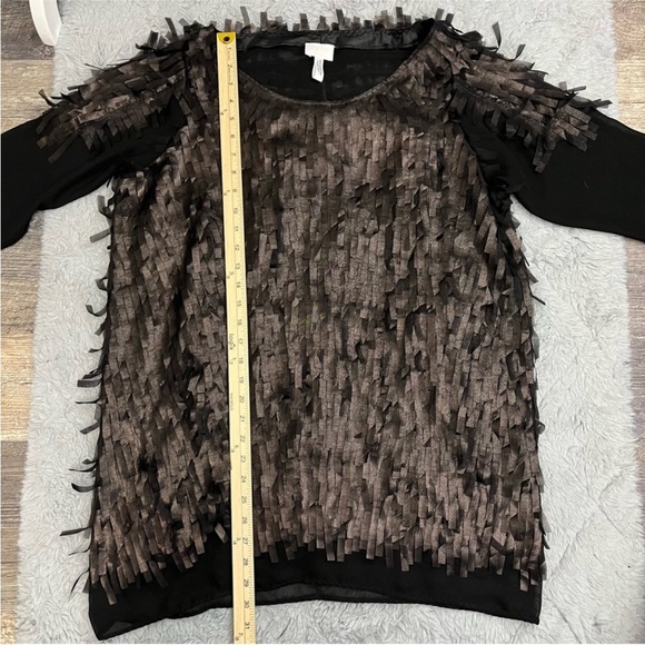 Ray Harris London Textured Fringe Sheer Chiffon Tunic Top Avant Garde Gallery - Picture 6 of 7